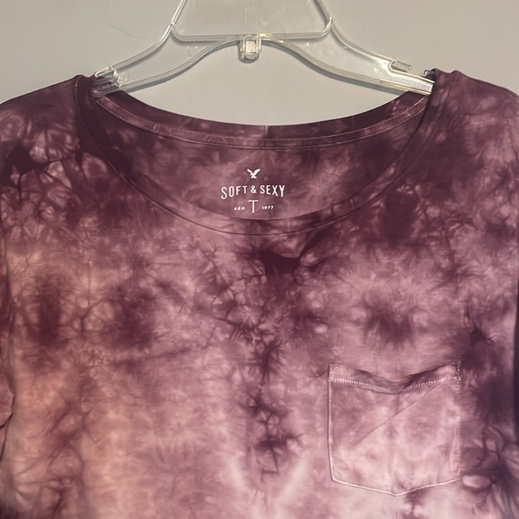American Eagle Purple Tye Dyed Tshirt Size Small - Picture 2 of 5